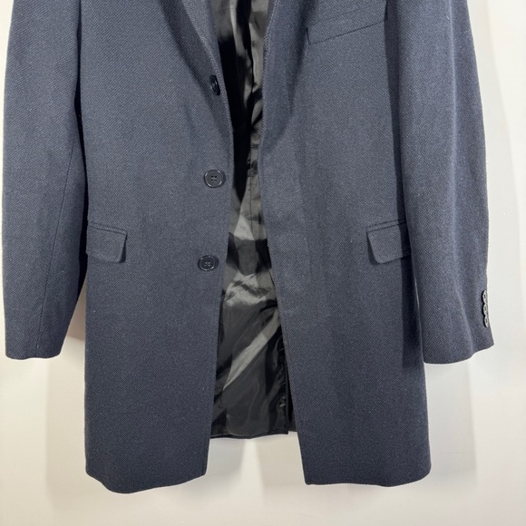 Red Herring Blue Wool Blend Long Coat EU 46 UK 36 Chest Tailored Classic - Picture 4 of 16